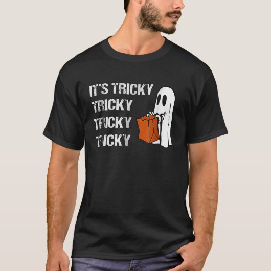 そのトリッキーな幽霊ブー面白いハロウィンメンズウーメンズ Tシャツ (正面)