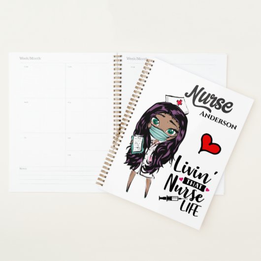 そのナース生活アフリカ系アメリカ人のDIY名 プランナー手帳 (ディスプレー)