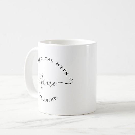 そのパーソナライズされた男を伝説に名付ける コーヒーマグカップ (正面左)