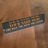 そのパーソナライズされた男を伝説に名付ける デスクネームプレート (側面)