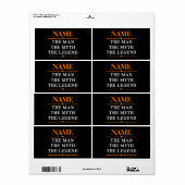 そのパーソナライズされた男を伝説に名付ける ラベル (フルシート)