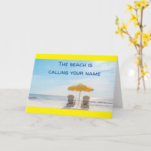 そのビーチは「あなたの名前を呼ぶ」こと カード (黄色い花)