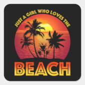そのビーチを愛する女の子 スクエアシール (正面)