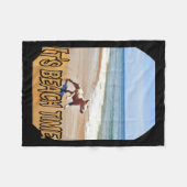 そのビーチ時間 フリースブランケット (正面(横))