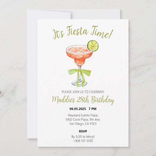 そのフィエスタタイムストロベリーマーガリタウォーター色 サンキューカード (正面)