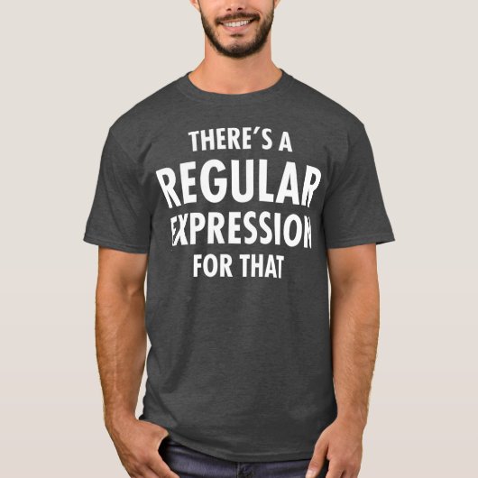 そのプログラマに正規表現を使用する Tシャツ (正面)