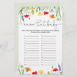 そのベビーゲームのカラフルの花の名前