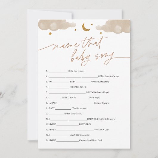 そのベビーソングのゲームTwinkleリトルスターの名前 招待状 (正面)