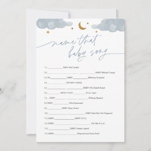 そのベビーソングのゲームTwinkleリトルスターの名前 招待状 (正面)