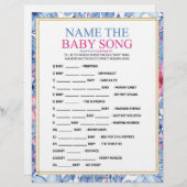 そのベビーソングの名前[フローラ水色] レターヘッド (正面/裏面)