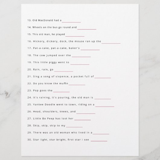 そのベビーソングゲームの名前 – ピンクコケットベビーショー チラシ (裏面)