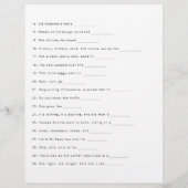 そのベビーソングシャワーゲームシートの名前 チラシ (裏面)