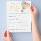 そのベビーソングシャワーゲームシートの名前 チラシ (手)