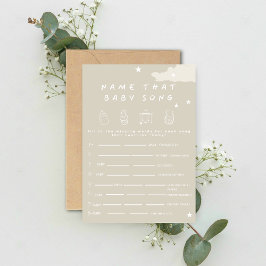 そのベビーソング素朴のミニマル赤ちゃんシャワーのガムの名前 招待状