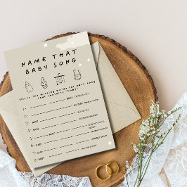 そのベビーソング素朴のミニマル赤ちゃんシャワーのガムの名前 招待状