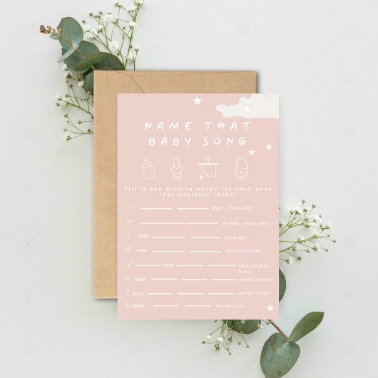 そのベビーソング素朴のミニマル赤ちゃんシャワーのガムの名前 招待状