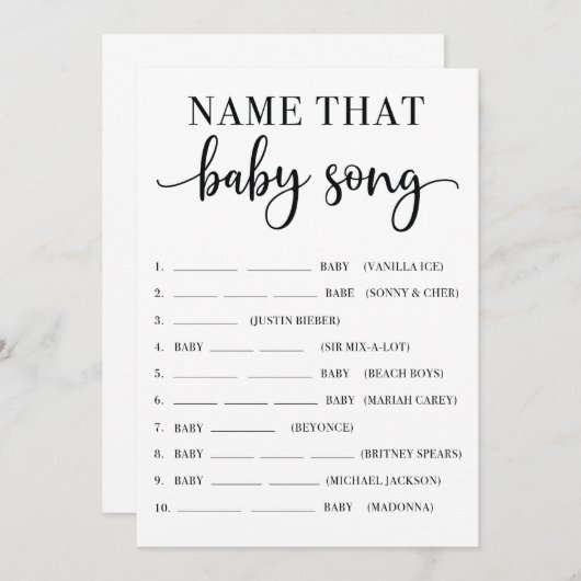 そのベビーソング赤ちゃんシャワーのゲームプログラムの名前 プログラム (正面/裏面)
