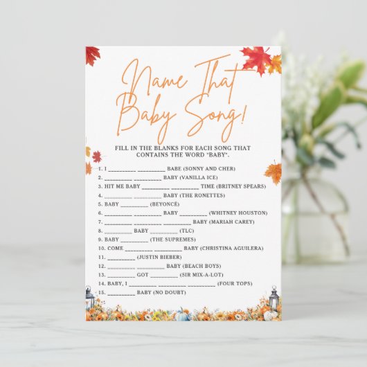 そのベビーソング赤ちゃんシャワーゲームパンプキン 招待状 (スタンド正面)