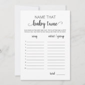 そのベビーチューニングベビーシャワーゲームカードの名前 招待状 (正面)