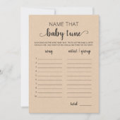 そのベビーチューニングベビーシャワーゲームカードの名前 招待状 (正面)