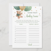 そのベビーチューンベビーシャワーテディベアカード 招待状 (正面)