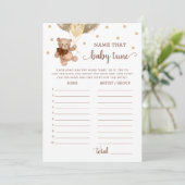 そのベビーチューンベビーシャワーテディベアカード 招待状 (スタンド正面)