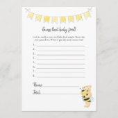 そのベビーフードゲームテディベアカードを推測 プログラム (正面)