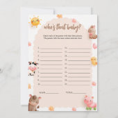 そのベビー写真ゲームとアンサーカード 招待状 (裏面)