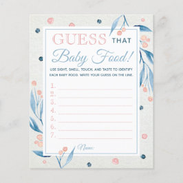 そのベビー食べ物ゲーム，赤ちゃんシャワー，青，ピンク チラシ