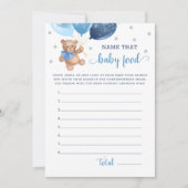 そのベビー食べ物ベビーシャワーテディベアーカードの名前 招待状 (正面)