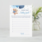 そのベビー食べ物ベビーシャワーテディベアーカードの名前 招待状 (スタンド正面)