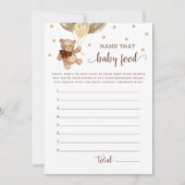そのベビー食べ物ベビーシャワーテディベアーカードの名前 招待状 (正面)