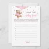 そのベビー食べ物ベビーシャワーテディベアーカードの名前 招待状 (正面)