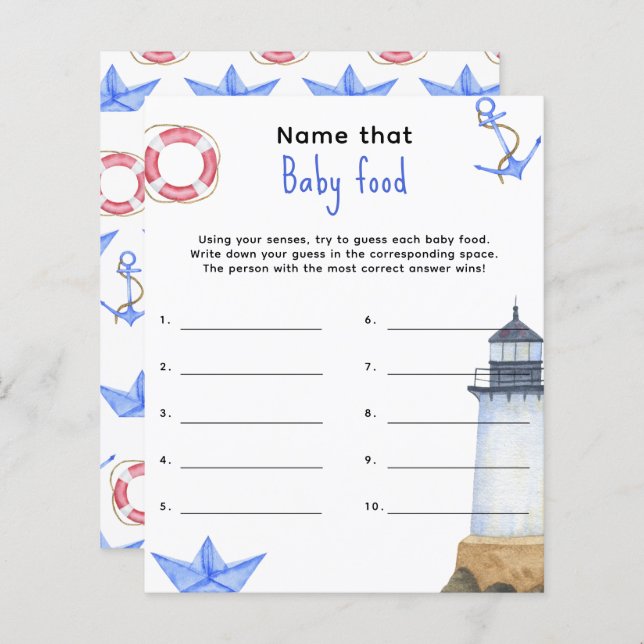 そのベビー食品の名前 – 赤ちゃんシャワーゲーム (正面/裏面)