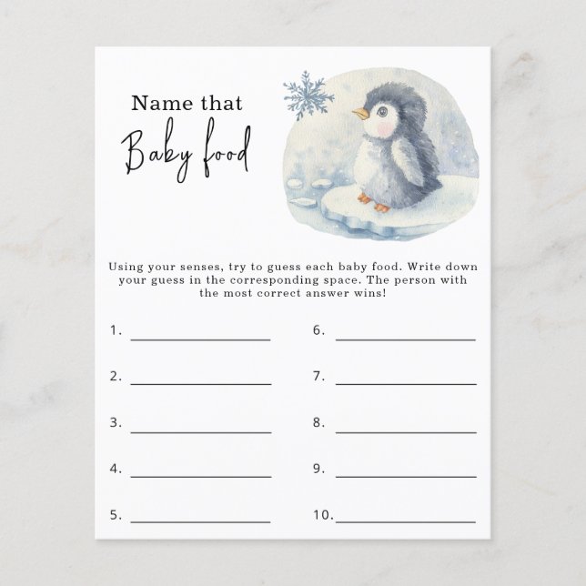 そのベビー食品の名前 – 赤ちゃんシャワーゲーム (正面)