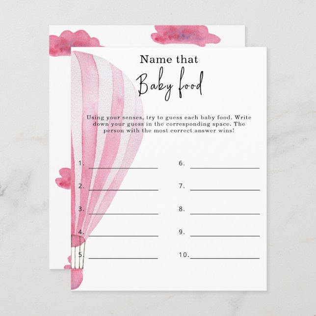 そのベビー食品の名前 – 赤ちゃんシャワーゲーム (正面/裏面)