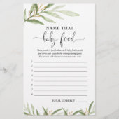 そのベビー食品ベビーシャワーゲーム緑の金ゴールドの名前 (正面)