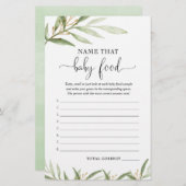 そのベビー食品ベビーシャワーゲーム緑の金ゴールドの名前 (正面/裏面)