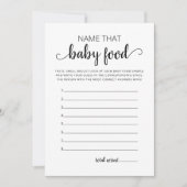 そのベビー食品ベビーシャワーパーティーカードの名前 招待状 (正面)