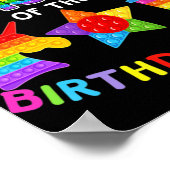 そのポップ・アートの誕生日女の子のママFidget子供の家族 ポスター (角)