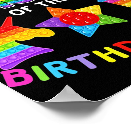 そのポップ・アートの誕生日女の子のママFidget子供の家族 ポスター (角)