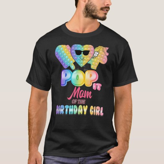 そのポップ・アートの誕生日女の子の母は今日のパーティー Tシャツ (正面)