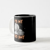 そのマイブーデイハロウィンカッコいい誕生日ホワイト幽霊 ツートーンマグカップ (正面左)