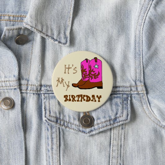 そのマイ誕生日ウェスタンブーツボタン 缶バッジ (インサイチュ)