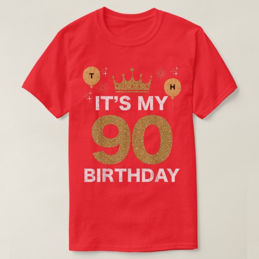 そのマイ誕生日第90王BDayパーティークラウンマン Tシャツ (デザイン正面)