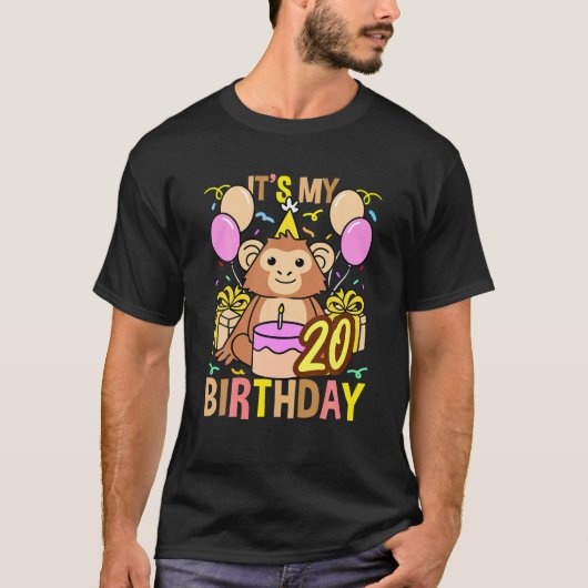 そのマイ20番目の誕生日チンパンジー Tシャツ (正面)