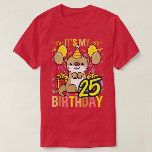 そのマイ25誕生日オッター Tシャツ (デザイン正面)