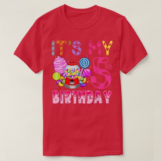 そのマイ5誕生日キャンディキャンディランド誕生日ガール Tシャツ (デザイン正面)