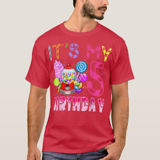 そのマイ5誕生日キャンディキャンディランド誕生日ガール Tシャツ