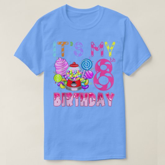 そのマイ8誕生日キャンディーキャンディランド誕生日ガール Tシャツ (デザイン正面)
